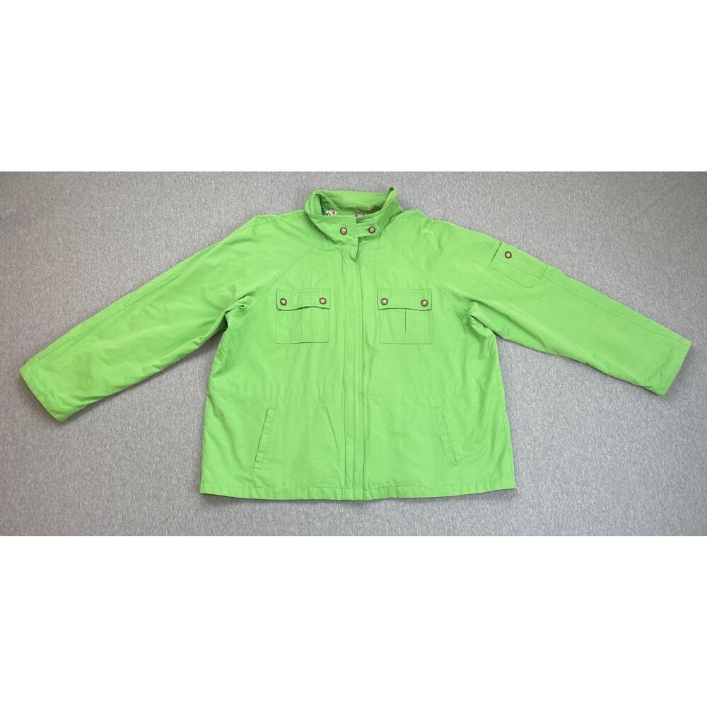 Talbots Jacket Womens XL Green‎ Long Sleeve Casual Mock Neck Full Zip